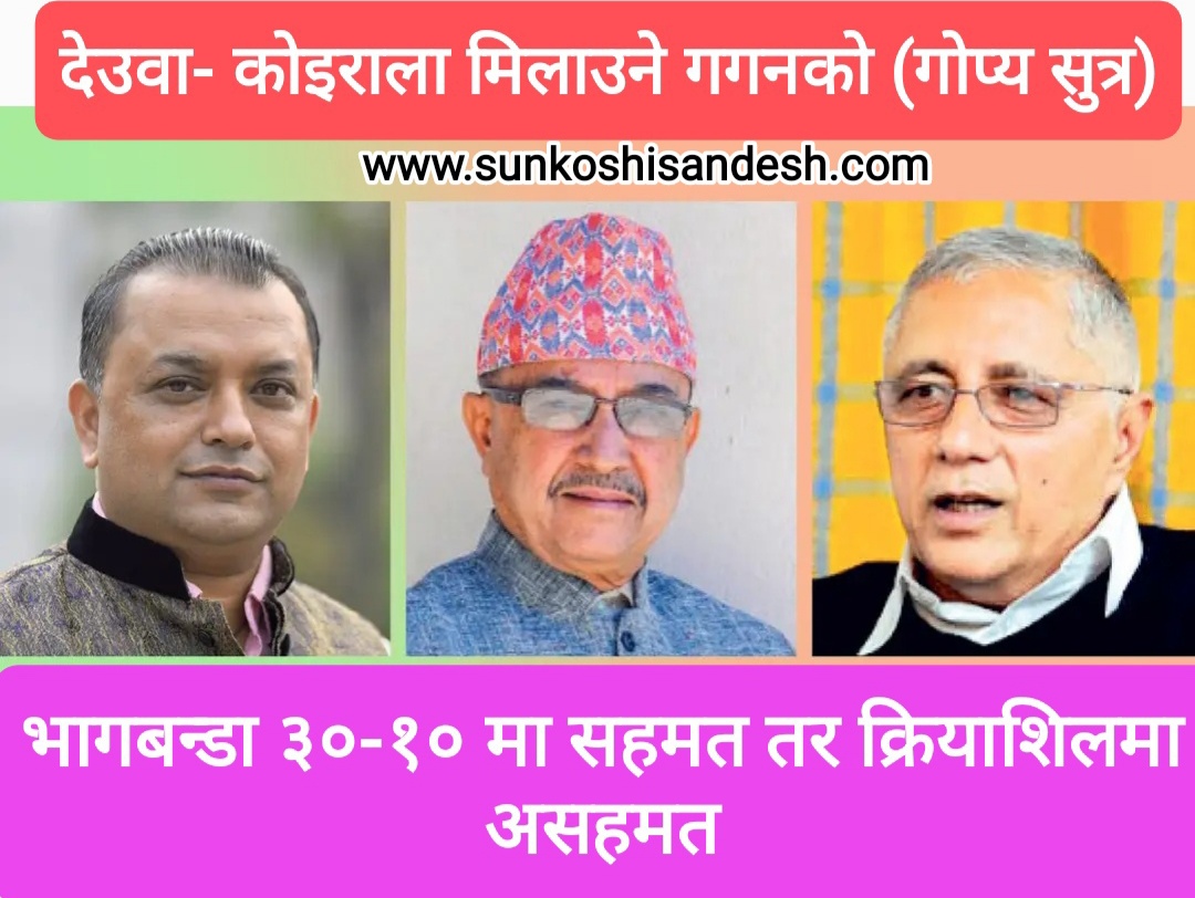 काङ्ग्रेस सभापति गगनको देउवा- कोइराला मिलाउने गोप्य प्रस्तावले पार्टी भित्र हलचल